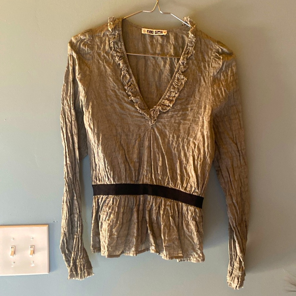 Ciao Lucia textured peplum top